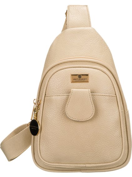 Peterson Béžová dámska crossbody kabelka so širokým látkovým popruhom