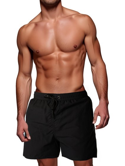 Čierne pánske kúpacie šortky s elastickým pásom