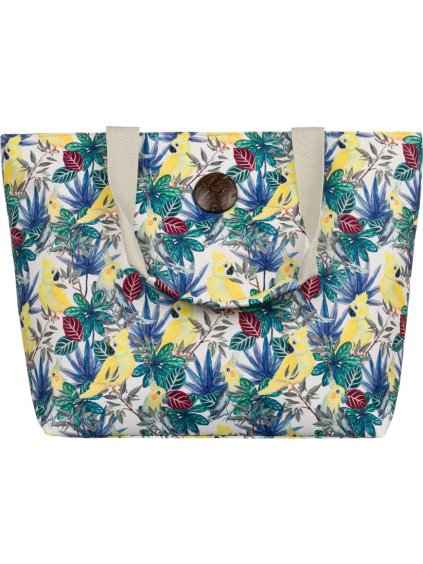 Dámska plážová taška s potlačou papagájov