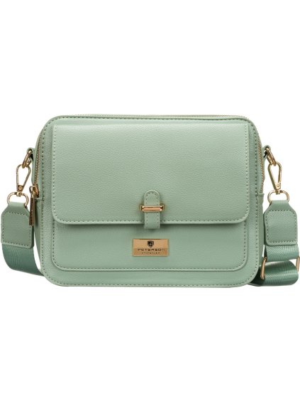 Peterson Svetlozelená dámska crossbody kabelka s dvoma popruhmi