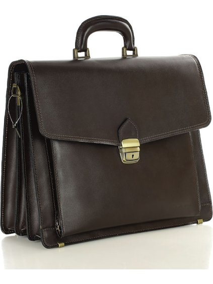 Pánska kožená hnedá aktovka LORENZ