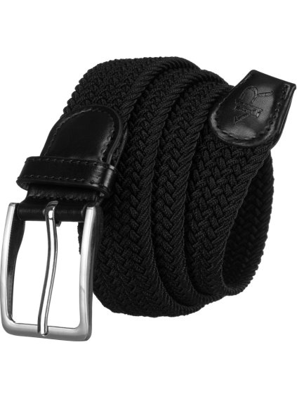 Rovicky Čierny pletený opasok so striebornou sponou