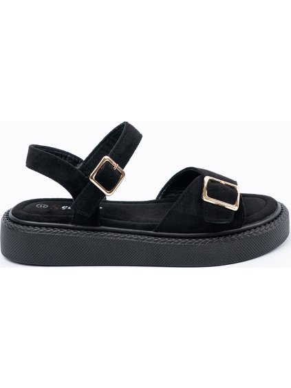 Čierne dámske sandále so sponou