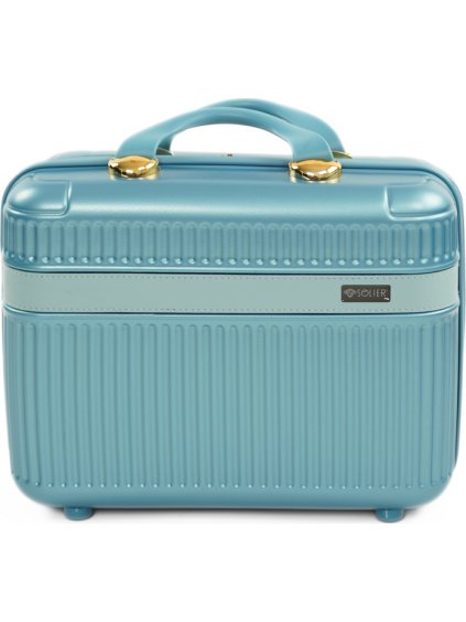 Modrý malý cestovný kufrík Solier Nokiro