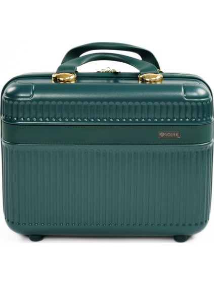 Tmavozelený malý cestovný kufrík Solier Nokiro