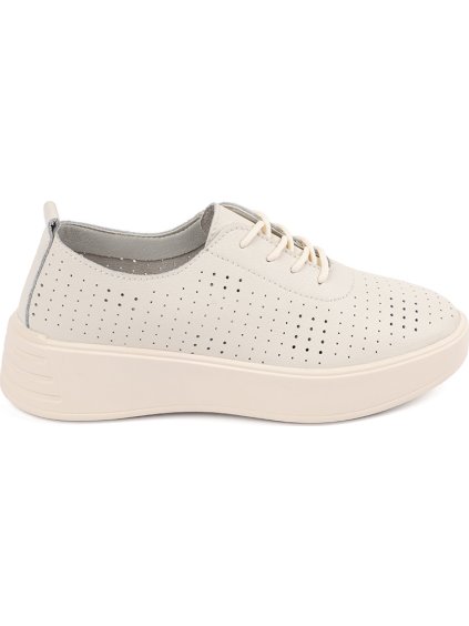 Svetlobéžové dámske kožené dierkované tenisky Sergio Leone