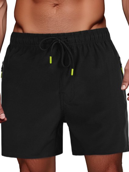 Čierne pánske plavecké kraťase s vreckami