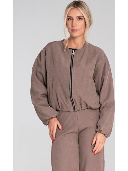 Hnedá ľahká dámska krátka bombera