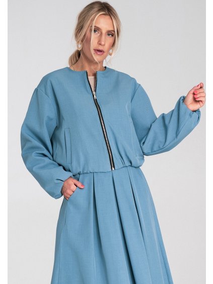 Svetlomodrá ľahká dámska krátka bombera