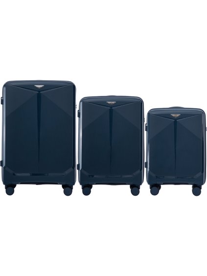 Tmavomodrá sada 3 cestovných kufrov WINGS COCKATIEL