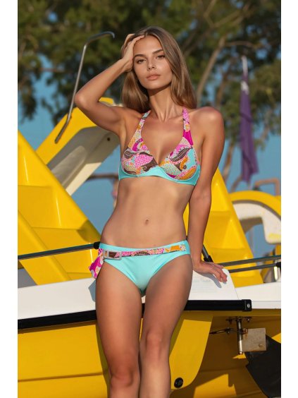 Svetlomodré dámske bikiny Atun so vzormi