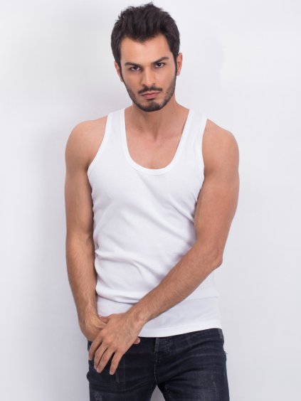 Pánske klasické biele tielko