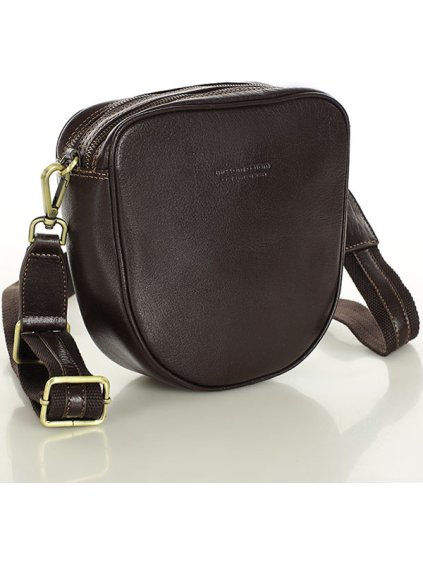 MARCO MAZZINI Tmavo hnedá menšia crossbody v tvare podkovy