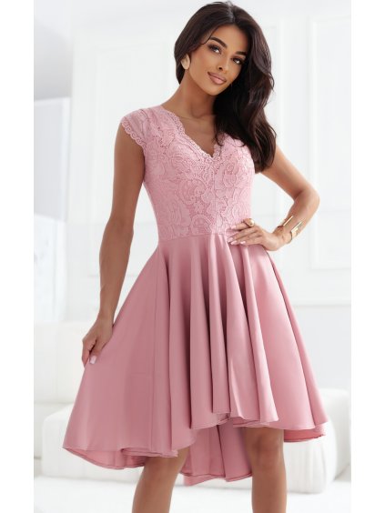 Púdrovo ružové spoločenské šaty LEA