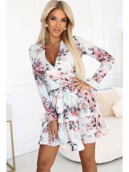 Elegantné kvetované šaty s volánikmi STEFANO