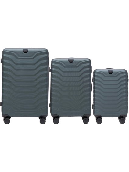 Tmavozelená 3dielna sada kufrov PEAFOWL