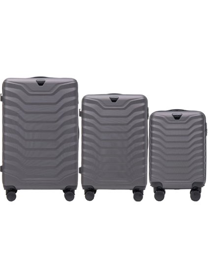 Tmavosivá 3dielna sada kufrov PEAFOWL