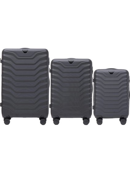 Čierna 3dielna sada kufrov PEAFOWL