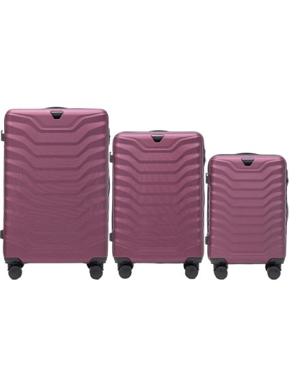 Tmavoružová 3dielna sada kufrov PEAFOWL