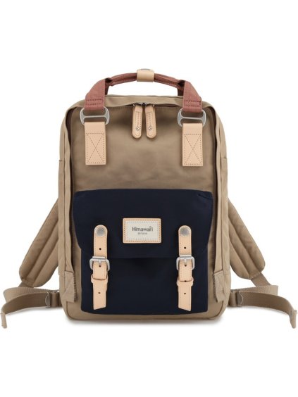 Himawari Béžovo-modrý štýlový batoh s priehradkou na notebook