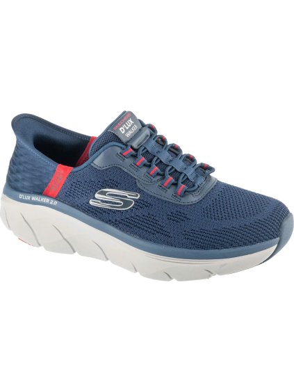 Tmavomodré pánske tenisky Skechers Slip-ins: D'Lux Walker 2.0 - Rezinate