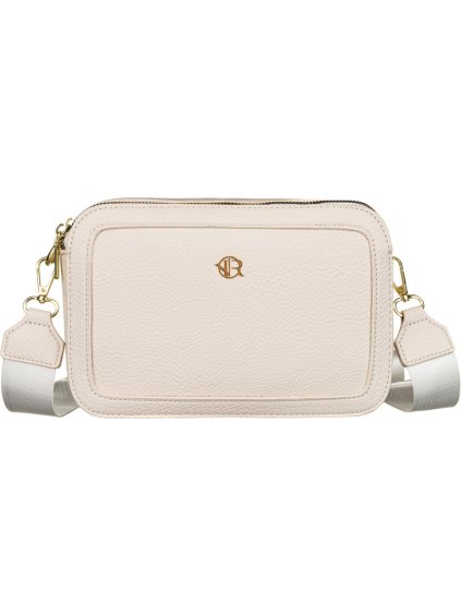 Smotanová dámska crossbody kabelka so zlatými zipsami Rovicky