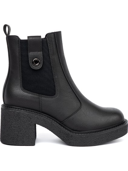 Elegantné dámske čierne chelsea topánky Sergio Leone, podpätok 7 cm