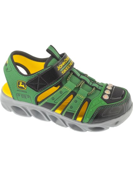 Zelené chlapčenské sandále Skechers John Deere: Hypno-Splash - Tractor