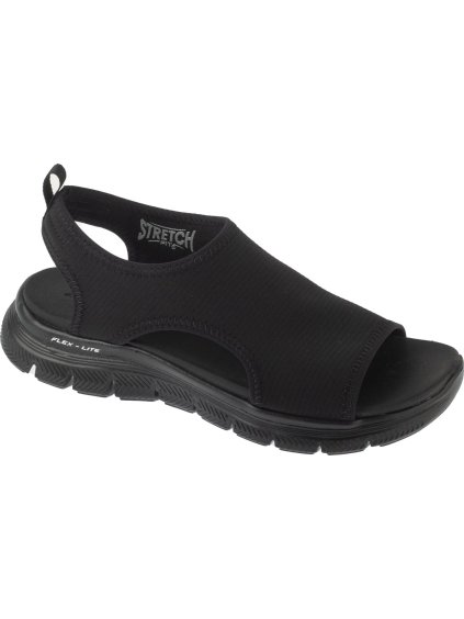 Čierne dámske športové sandále Skechers Flex Appeal 4.0 - Moon Lines