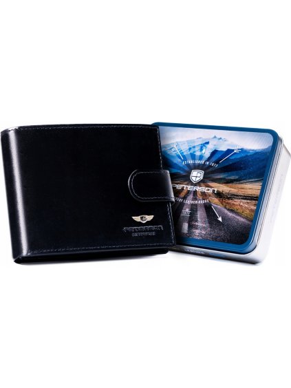 Peterson Čierna kožená peňaženka W095