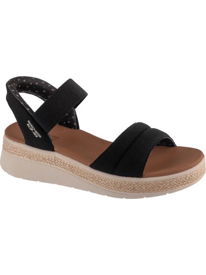 Čierne dámske sandále na kline Skechers Slip-Ins: BOBS Sun Ray (Veľkosť 36)