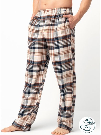 Kárované pánske pyžamové nohavice Key