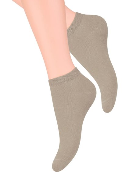 Tmavobéžové členkové dámske ponožky Art. 052
