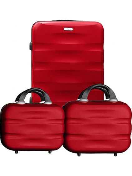 Peterson Červená 3dielna sada cestovných kufrov