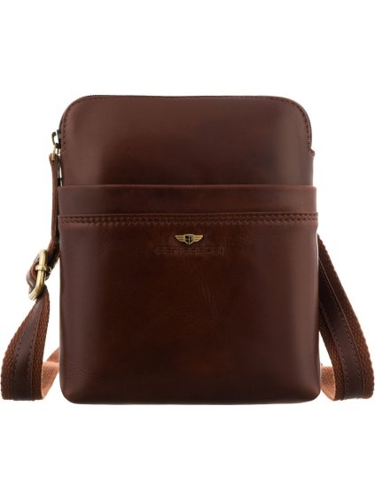 Peterson Hnedá pánska kožená taška cez rameno
