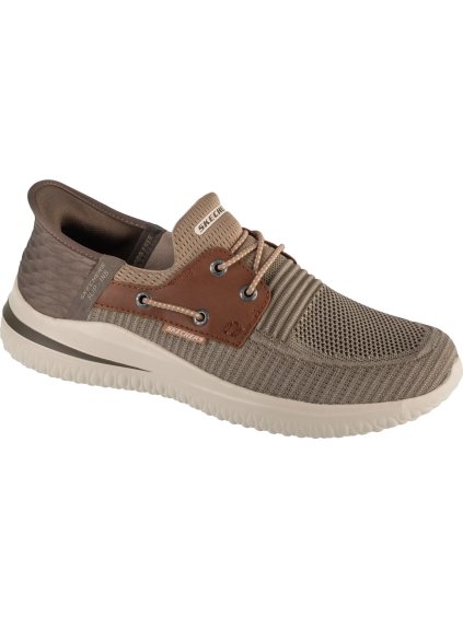 Hnedé pánske vychádzkové tenisky Skechers Slip-Ins: Delson 3.0 - Roth
