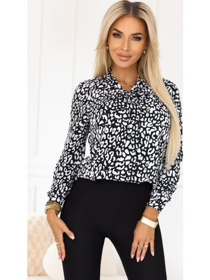 Elegantná čierno-biela blúzka VALERIO