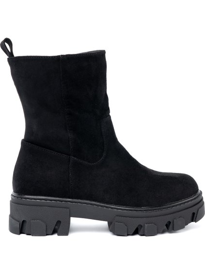 Čierne dámske nízke čižmy v minimalistickom dizajne