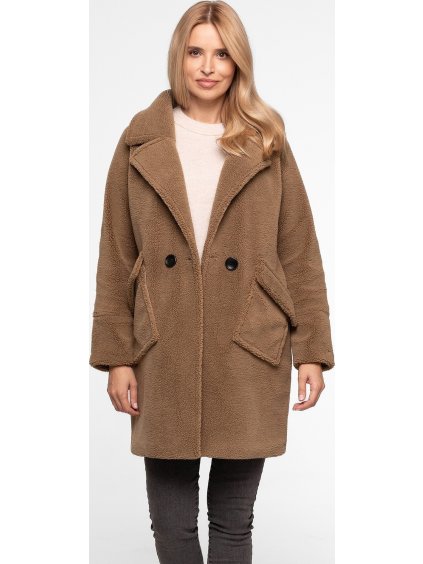 Béžový dámsky raglánový kabát