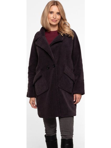 Antracytový dámsky raglánový kabát