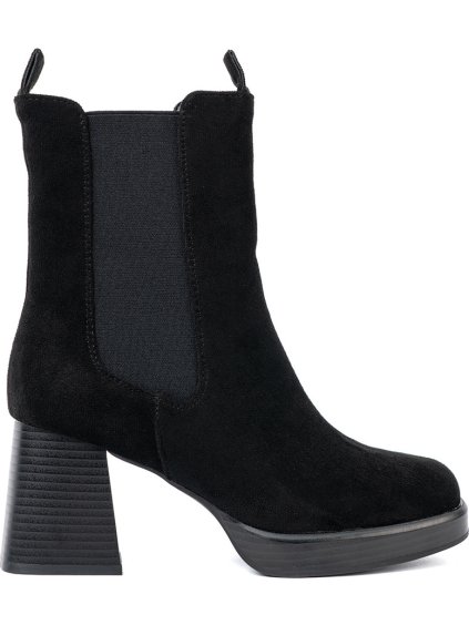 Elegantné členkové topánky na stĺpiku s elastickými prvkami, podpätok 7,5 cm