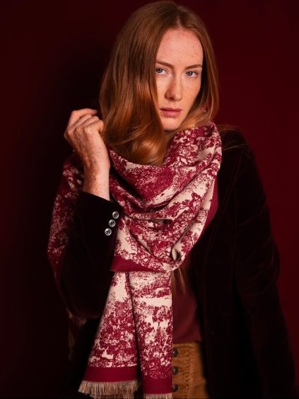 Art Of Polo Dámsky zimný šál s kvetinovým motívom