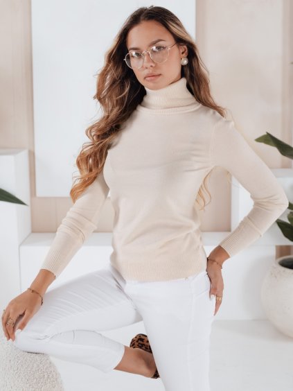 Krémový dámský rolák VANORIA z viskózy