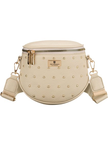 Peterson Béžová dámska ľadvinka zdobená cvočkami