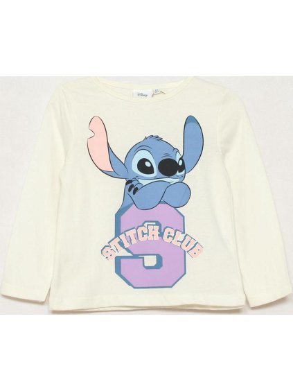 Smotanové detské tričko s dlhým rukávom Disney Stitch