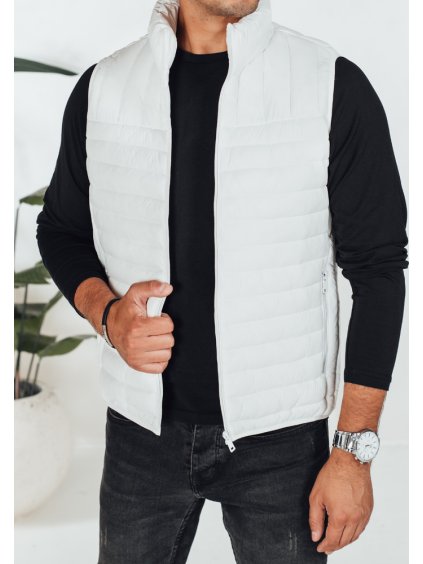 Biela pánska prešívaná vesta