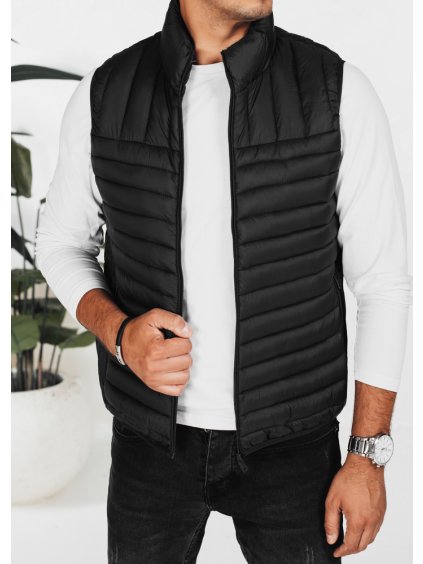 Čierna pánska prešívaná vesta