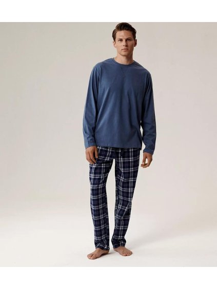 Atlantic Pánske dlhé pyžamo s flanelovými nohavicami