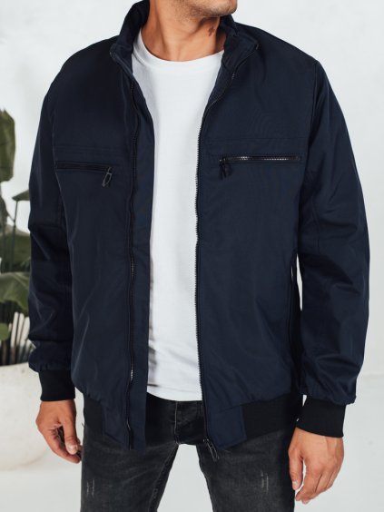 Tmavomodrá pánska bombera so zipsami