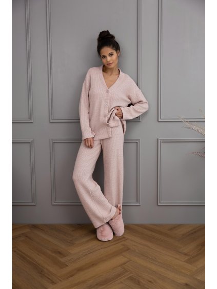 Sensis Púdrové dámske viskózové dlhé pyžamo